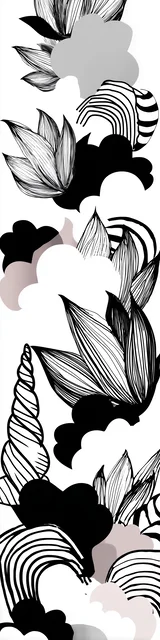 Free colorable bookmarks of a unicorn with horns and plants